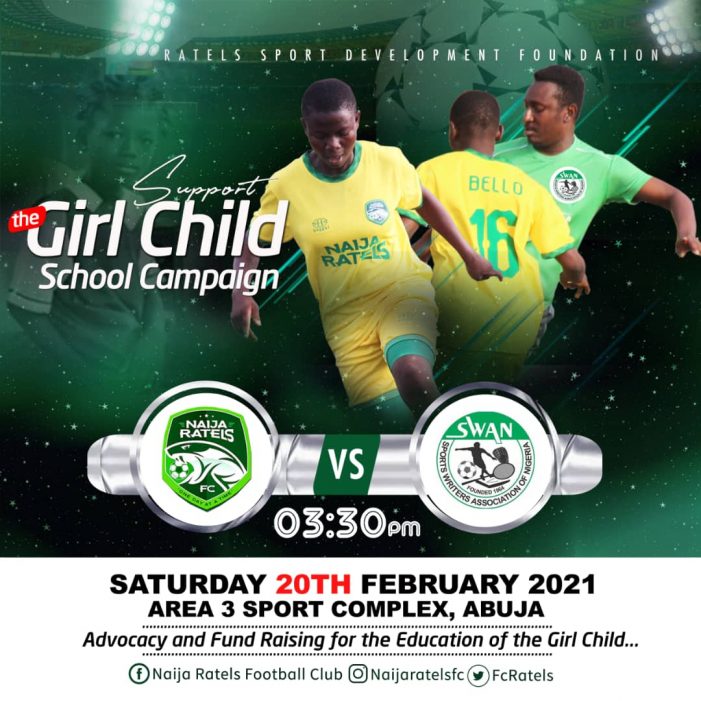 Support The Girl-Child School Campaign: Ratels Sports Foundation engages SWAN in fundraising novelty match