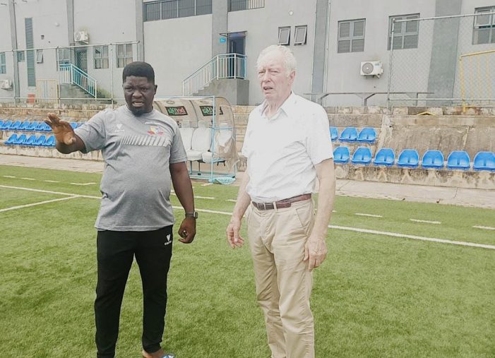 Ex Super Eagles coach, Bonfere Jo visits Remo Stars Stadium ahead of Evolution Cup kickoff