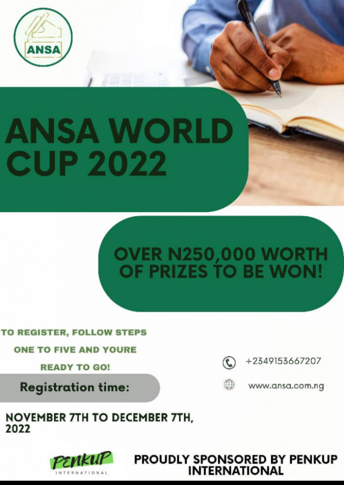 2022 ANSA World Cup: Over N250,000 Cash Prizes To Be Won