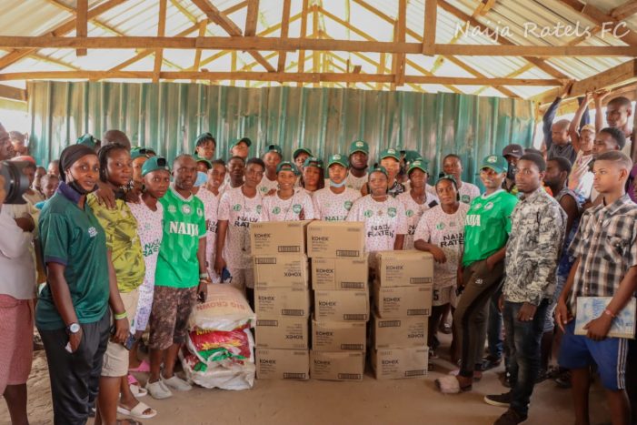 Naija Ratels Identifies with Vulnerable Girls, Women in Benue IDPs Camp with Sanitary Pads, Relief Materials